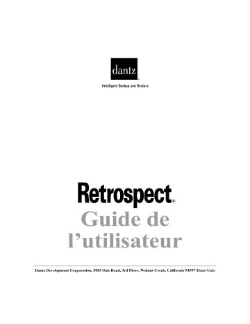 Retrospect pour Mac 6.0 Mode d'emploi | Fixfr