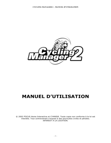 Manuel du propriétaire | GAMES PC CYCLING MANAGER 2 Manuel utilisateur | Fixfr