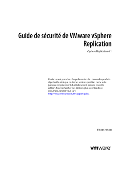 VMware vSphere Replication 6.1 Manuel utilisateur