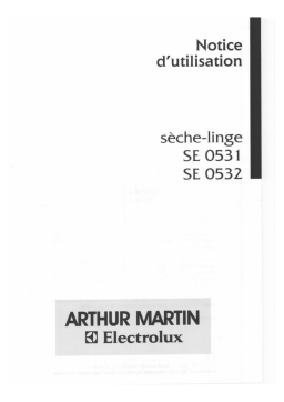 ARTHUR MARTIN ELECTROLUX SE0531 Manuel utilisateur