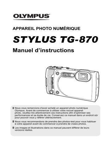 Mode d'emploi | Olympus Stylus TG 870 Manuel utilisateur | Fixfr