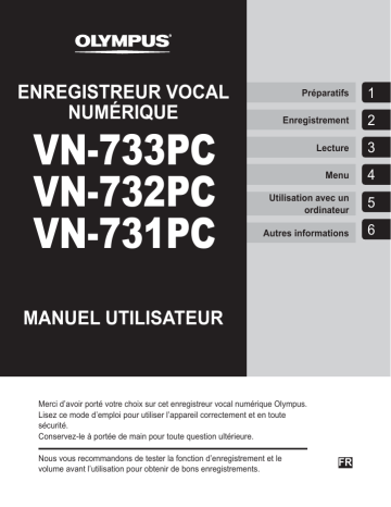 VN 732PC | VN 731PC | Olympus VN 733PC Manuel utilisateur | Fixfr