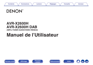 Manuel du propriétaire | Denon AVR-X2600H DAB Manuel utilisateur | Fixfr