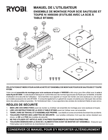 Manuel du propriétaire | Ryobi 495 Manuel utilisateur | Fixfr