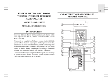 Manuel du propriétaire | Oregon Scientific BAR122HGN Manuel utilisateur | Fixfr