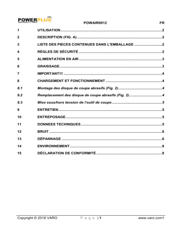 Manuel du propriétaire | Powerplus POWAIR0012 Manuel utilisateur | Fixfr