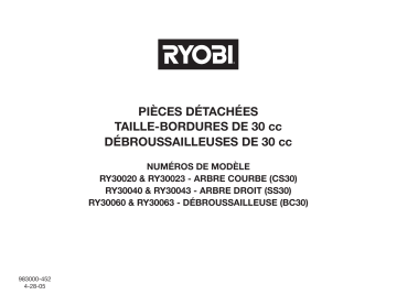 Manuel du propriétaire | Ryobi RY30020 Manuel utilisateur | Fixfr