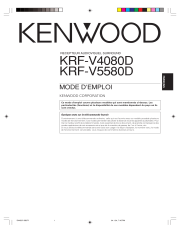 Manuel du propriétaire | Kenwood KRF-V4080D Manuel utilisateur | Fixfr