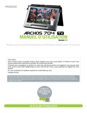 Archos 704 TV Manuel utilisateur | Fixfr