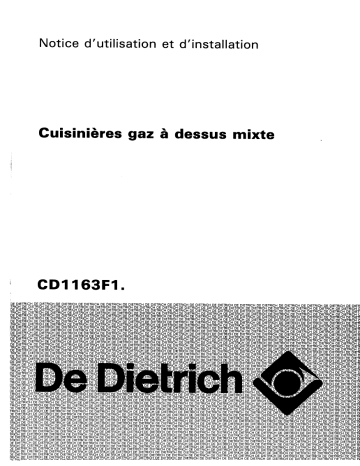 CD1163F1B | Manuel du propriétaire | De Dietrich CD1163F1 Manuel utilisateur | Fixfr