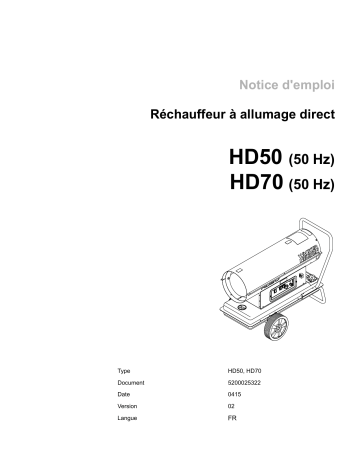 HD70 | Wacker Neuson HD50 Direct Fired Air Heater Manuel utilisateur | Fixfr