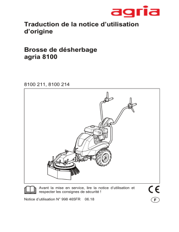 Manuel du propriétaire | Agria 8100 Weed Brush 06.2018-02.2020 Manuel utilisateur | Fixfr