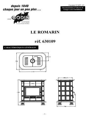 Manuel du propriétaire | Godin 630109 ROMARIN Manuel utilisateur | Fixfr