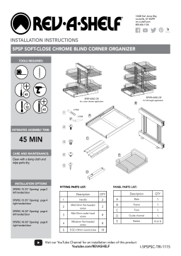 Rev-A-Shelf 5PSP-15SC-CR Pull-Out Organizer Guide d'installation