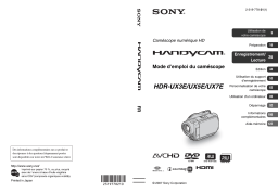 Sony HDR-UX3E Mode d'emploi