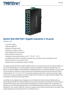 Trendnet TI-PG162 16-Port Industrial Gigabit PoE+ DIN-Rail Switch Fiche technique
