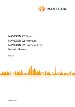 Navigon 92 Premium Live Manuel utilisateur