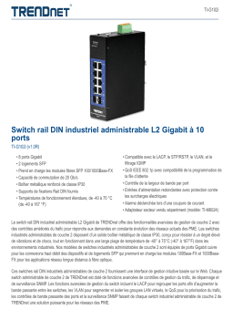 Trendnet TI-G102i 10-Port Industrial Gigabit L2 Managed DIN-Rail Switch Fiche technique