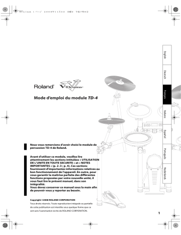 Manuel du propriétaire | Roland TD-4 Manuel utilisateur | Fixfr