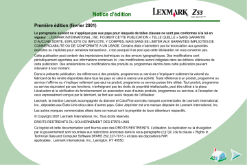 Manuel du propriétaire | Lexmark Z53 Manuel utilisateur | Fixfr