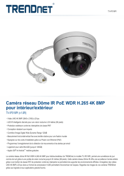 Trendnet TV-IP319PI Indoor / Outdoor 8MP 4K H.265 WDR PoE IR Dome Network Camera Fiche technique