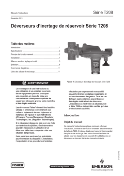 Fisher T208 Series Tank Blanketing Vapor Recovery Regulators Manuel du propriétaire