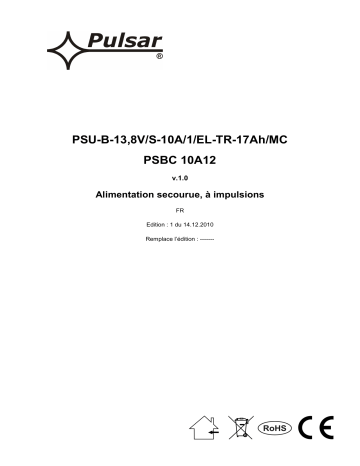 Mode d'emploi | Pulsar PSBC10A12 Manuel utilisateur | Fixfr