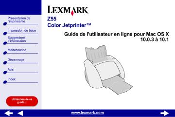 Manuel du propriétaire | Lexmark Z55SE Manuel utilisateur | Fixfr