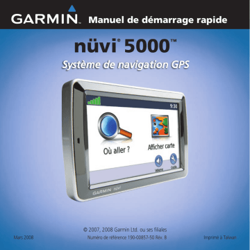 nüvi® 5000 | Guide de démarrage rapide | Garmin Nuvi 5000 Manuel utilisateur | Fixfr