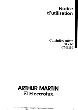 Arthur Martin-Electrolux CM6130 Cuisinière Manuel utilisateur