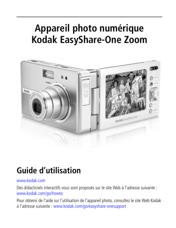 Mode d'emploi | Kodak EasyShare One Zoom Manuel utilisateur | Fixfr