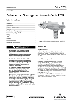 Fisher T205 Series Tank Blanketing Regulators Manuel du propriétaire