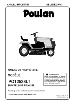 Poulan PO12538LT Manuel utilisateur