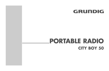 Grundig City Boy 50 Mode d'emploi | Fixfr