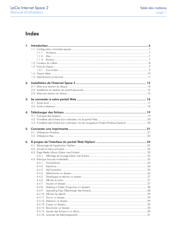 Manuel du propriétaire | LaCie INTERNET SPACE 2 Manuel utilisateur | Fixfr