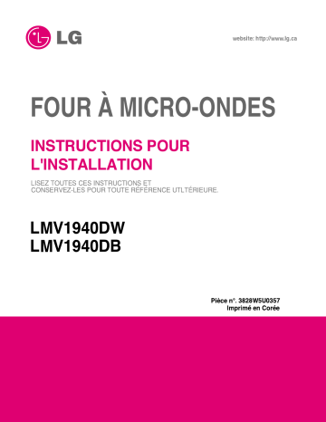 LG MV-1943BT Guide d'installation | Fixfr