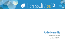 Heredis 2018 Pro Macintosh Mode d'emploi