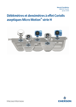 Micro Motion Capteur Série H Guide d'installation