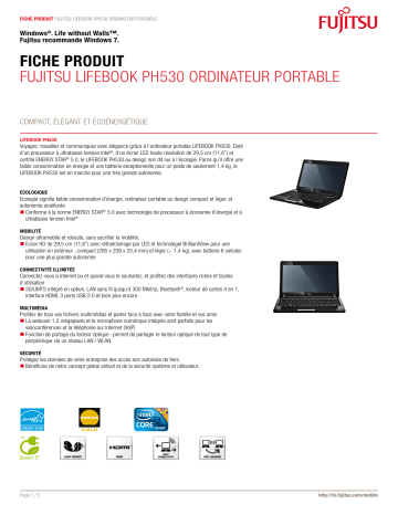 Manuel du propriétaire | FUJITSU SIEMENS LIFEBOOK PH530 Manuel utilisateur | Fixfr