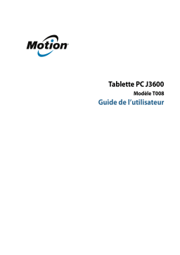 Motion Computing PC J3600 Manuel utilisateur