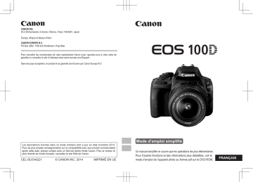 Canon EOS 100D Mode d'emploi | Fixfr