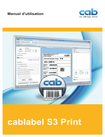 Mode d'emploi | CAB cablabel S3 Manuel utilisateur | Fixfr