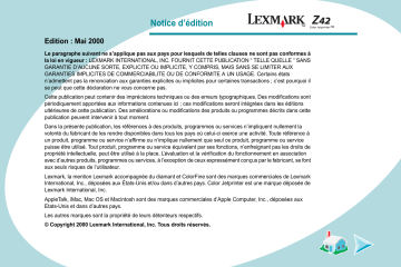 Manuel du propriétaire | Lexmark Z42 Manuel utilisateur | Fixfr