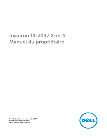 Dell Inspiron 3147 laptop Manuel du propriétaire | Fixfr