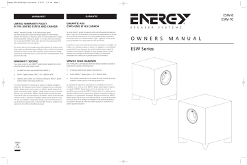 Energy ESW-C8 CE Black Manuel utilisateur | Fixfr