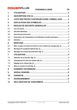 Powerplus pow 30000 Manuel utilisateur