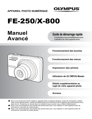 FE250 | Olympus X800 Manuel utilisateur | Fixfr
