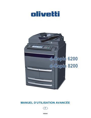 Manuel du propriétaire | Olivetti D-COPIA 8200 Manuel utilisateur | Fixfr