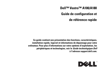 Dell Vostro A180 desktop Guide de démarrage rapide | Fixfr