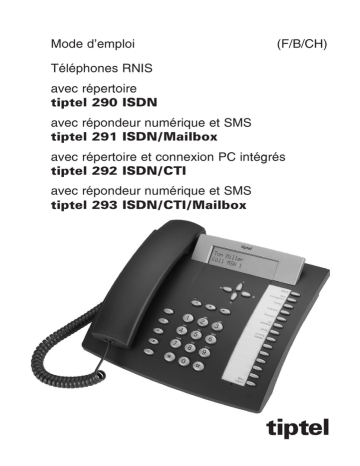 291 ISDN Mailbox | 292 ISDN/CTI | Tiptel 290 ISDN Manuel utilisateur | Fixfr